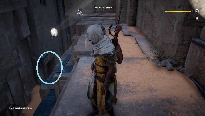 Potem musisz dotrzeć do kolejnego punktu i zniszczyć pajęczynę za pomocą granatu - Grobowiec Seth-Anat Tomb | Deshert Desert | Grobowce | Assassins Creed Origins - Assassins Creed Origins - poradnik do gry
