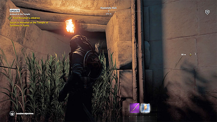 Spotkaj się z Menehetem w świątyni i rozpocznij wycieczkę po niej w jego towarzystwie - Zadania Iment Nome i Jezioro Mareotis, questy poboczne, mapa questów | Solucja - Assassins Creed Origins - poradnik do gry