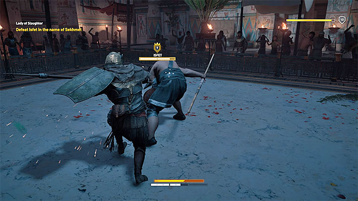 Porozmawiaj raz jeszcze z Menehetem w świątyni Sekhmeta w Yamu - Zadania Iment Nome i Jezioro Mareotis, questy poboczne, mapa questów | Solucja - Assassins Creed Origins - poradnik do gry