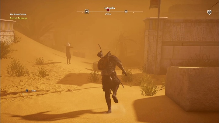 Gdy odnajdziecie towarzyszy Taharqa zabierzecie się za oczyszczenie obozu z żołnierzy - Zadanie Kłamstwa Skarabeusza | Zadania główne | Solucja Assassins Creed Origins - Assassins Creed Origins - poradnik do gry