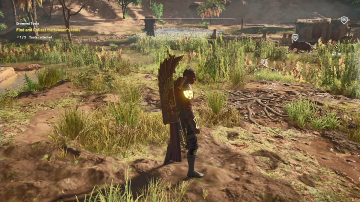 Sierp znajduje się obok kobry i hipopotama - Nekropolia w Tebach | Zaświaty i zadania poboczne - Assassins Creed Origins - poradnik do gry
