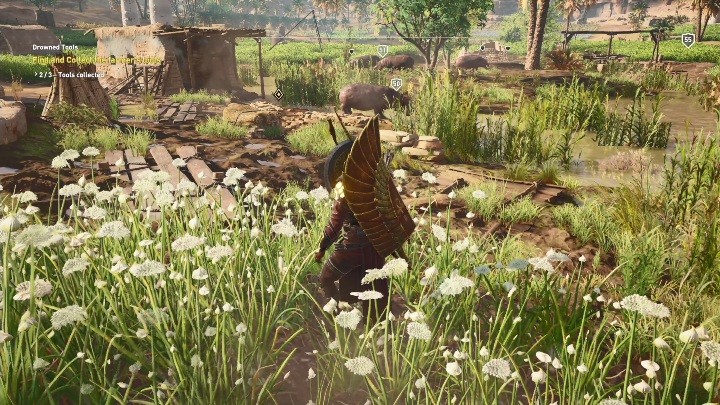 Kolejnego sierpa chroni stado hipopotamów - Nekropolia w Tebach | Zaświaty i zadania poboczne - Assassins Creed Origins - poradnik do gry