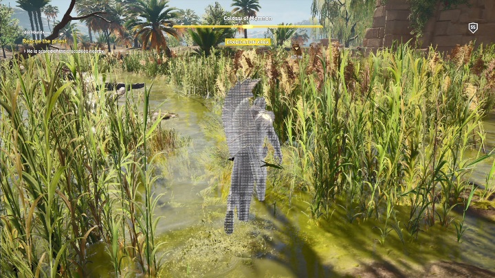 Musisz zabić wszystkie krokodyle żyjące koło posągu - Nekropolia w Tebach | Zaświaty i zadania poboczne - Assassins Creed Origins - poradnik do gry