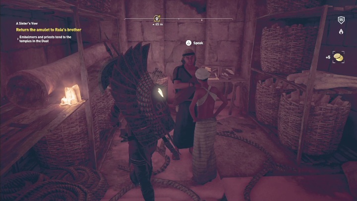 W misji Spalone ofiary odzyskujesz amulet dla Raii, który został ukradziony z grobowca - Nekropolia w Tebach | Zaświaty i zadania poboczne - Assassins Creed Origins - poradnik do gry