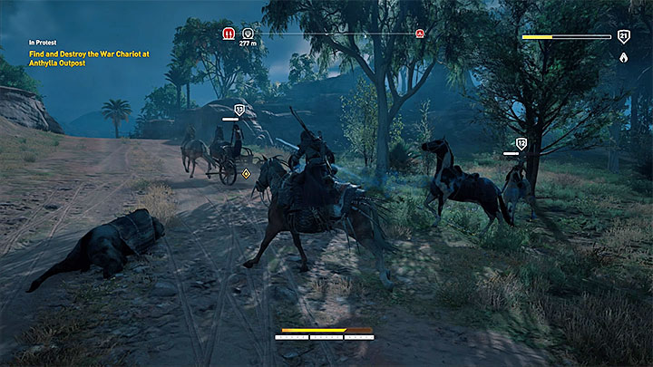 Od wdowy możesz otrzymać zadanie odnalezienia i zniszczenia wojennego rydwanu w ramach zemsty za śmierć męża - Sap-Meh Nome Zadania poboczne, mapa questów | Solucja Assassins Creed Origins - Assassins Creed Origins - poradnik do gry