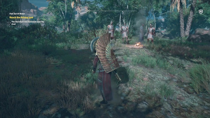 Na początku tej misji musisz porozmawiać z mężczyzną w namiocie, da ci on zadanie - Nom Yebu, zadania i questy, solucja AC Origins The Curse of the Pharaohs - Assassins Creed Origins - poradnik do gry