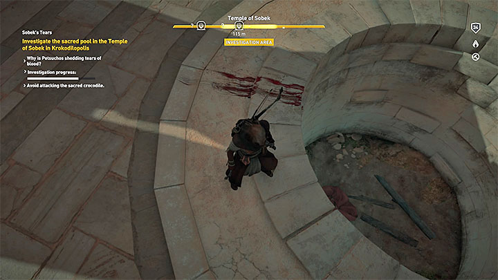 Porozmawiaj z jednym ze Strażników (Guardian) na temat problemów ze świętym krokodylem-albinosem - Fajum i Oaza Fajum Zadania poboczne, mapa questów | Solucja AC Origins - Assassins Creed Origins - poradnik do gry