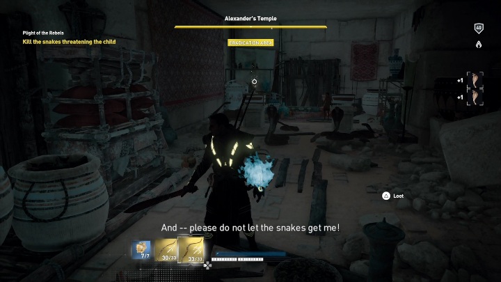 Bayek musi uratować więźniów rebeliantów z obozu Camp Hetoimazo - Isolated Desert i Black Desert Zadania poboczne, mapa questów | Solucja - Assassins Creed Origins - poradnik do gry