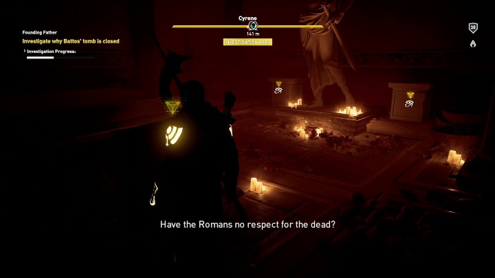 Bayek musi odkryć dlaczego zamknięty jest grobowiec mężczyzny - Cyrenejka - Zadania poboczne, mapa, questy | Solucja Assassins Creed Origins - Assassins Creed Origins - poradnik do gry