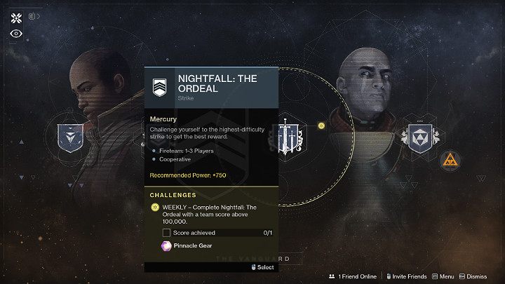 W odróżnieniu od zwykłych misji typu Strike, misje Nightfall: The Ordeal trwają przez cały tydzień i resetują się w każdy wtorek o godzinie 19:00 czasu środkowoeuropejskiego - Destiny 2: Straż Przednia (Vanguard) - tryb rozgrywki - Destiny 2 - poradnik do gry