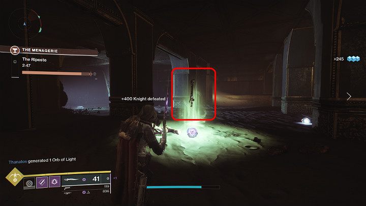 Rozglądaj się za rycerzami o nazwie Tamed Knight, ponieważ musisz ich likwidować, aby zdobyć ich miecz - Destiny 2: Menażeria (The Menagerie) - tryb rozgrywki - Destiny 2 - poradnik do gry