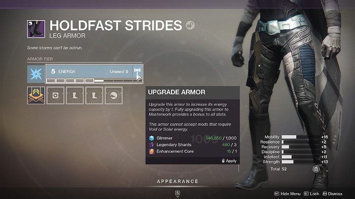 Części zbroi znalezione w grze Destiny 2 mogą mieć już określony Tier, jak np - Destiny 2: Zbroja Masterwork - Destiny 2 - poradnik do gry