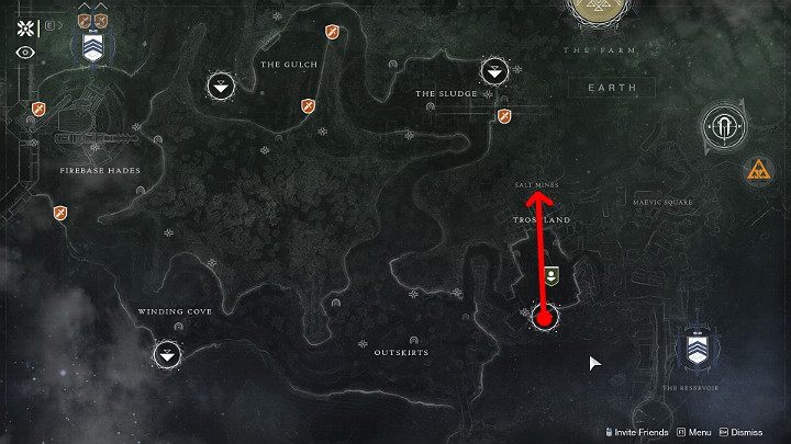 Przejdź do mapy układu słonecznego, wybierz planetę European Dead Zone i przeteleportuj się w miejsce wskazane na powyższym obrazku - Destiny 2: Rewolwer Lumina - jak zdobyć? - Destiny 2 - poradnik do gry