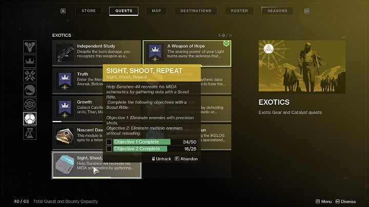 Każda z broni wymaga ukończenia serii misji ze złotą ramką oraz dodatkowych wyzwań - Destiny 2: Zadania na bronie egzotyczne - informacje wstępne - Destiny 2 - poradnik do gry