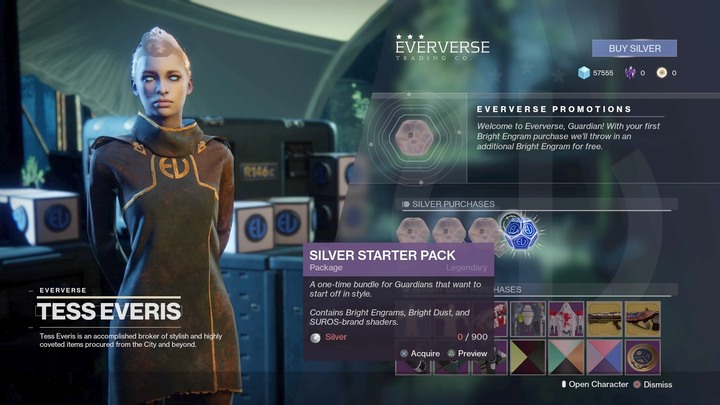 Tess Everis zajmuje się handlem srebrem oraz Białymi engramami i Jasny pyłem - Destiny 2: Przedmioty z pre-orderu, srebro - jak zdobyć? - Destiny 2 - poradnik do gry