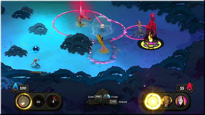 W lesie spotkasz drużynę prowadzoną przez Drzewca, Manleya - Obrzędy 1-8 | Opis przejścia | Pyre - Pyre - poradnik do gry