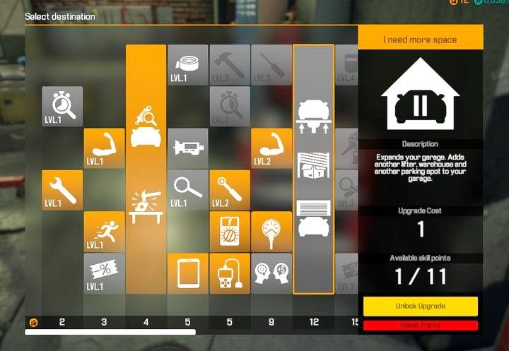 Z czasem będziesz mógł odblokowywać także ulepszenia warsztatu - Zlecenia i postępy w grze | Podstawy Car Mechanic Simulator 2018 - Car Mechanic Simulator 2018 - poradnik do gry