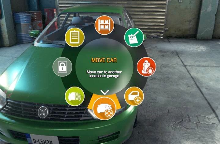 Przenieś pojazd wybierając odpowiednią funkcję z szybkiego menu. - Zlecenie 1 - Emden Lotz | Zlecenia w Car Mechanic Simulator 2018 - Car Mechanic Simulator 2018 - poradnik do gry