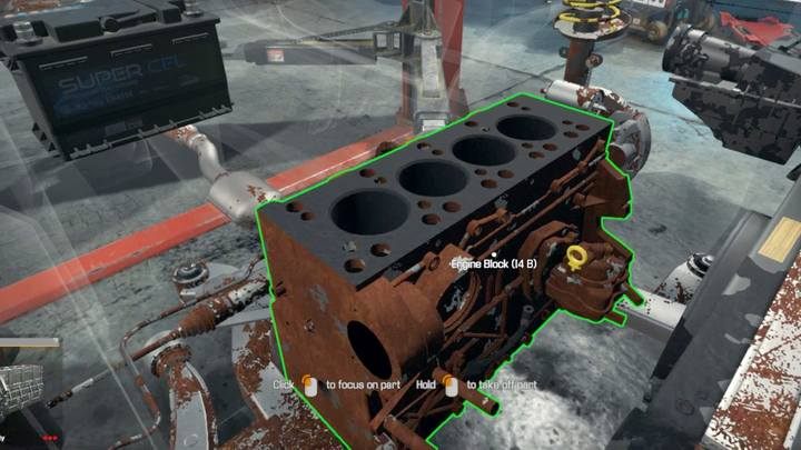 Musisz zdemontować wszystkie elementy łączące się z blokiem silnika, by móc go wyjąć. - Zlecenie 16 - Mayen M3 4x4 | Opis przejścia Car Mechanic Simulator 2018 - Car Mechanic Simulator 2018 - poradnik do gry