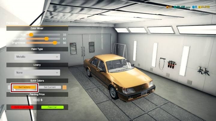 Ustal fabryczny lakier dla tego pojazdu nim rozpoczniesz proces. - Zlecenie 25 - Salem Kieran | Car Mechanic Simulator 2018 - opis przejścia - Car Mechanic Simulator 2018 - poradnik do gry