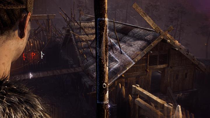 Z pomocą słupka stwórz pierwszą runę. - Hellblade Senuas Sacrifice: Czwarte wrota i walka z Surtem - Hellblade: Senuas Sacrifice - poradnik do gry