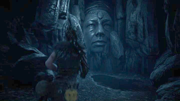 W jaskini znajdziesz twarz matki Senuy. - Hellblade Senuas Sacrifice: Plaża, Podóż do Helheim - Hellblade: Senuas Sacrifice - poradnik do gry