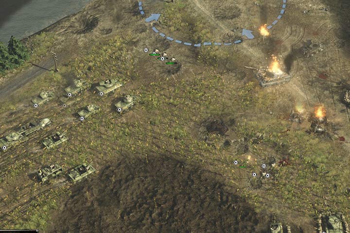 Piechota z przodu, czołgi na drugiej linii, a artyleria z tyłu. Tak powinien wyglądać prawie każdy atak. - Atakowanie | Prowadzenie bitew | Sudden Strike 4 - Sudden Strike 4 - poradnik do gry