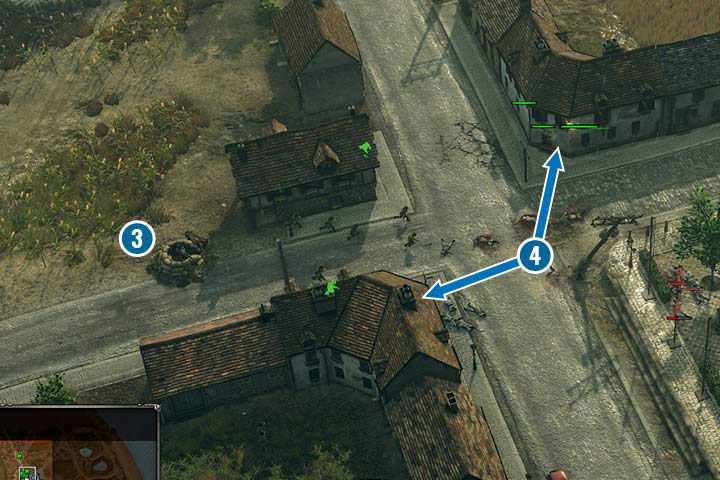 Zajęcie miasta nie będzie stanowiło wyzwania, jeśli sprowadzisz dodatkowe siły do budynków w mieście i odeprzesz natarcie obrońców. - Misja 1 - Operacja Overlord | Alianci | Kampania | Sudden Strike 4 - Sudden Strike 4 - poradnik do gry