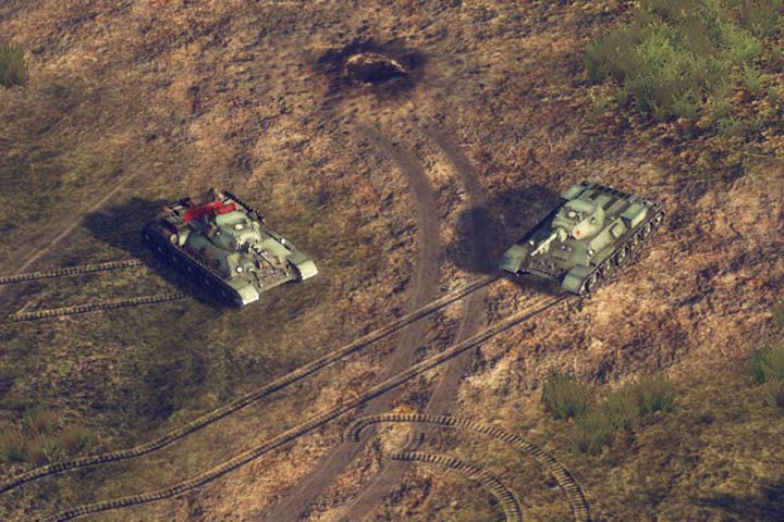 Elitarny czołg zazwyczaj lepiej radzi sobie na polu bitwy. Zawsze twój najlepszy czołg zyska status elitarnej jednostki na początku misji. Na obrazku elitarny i zwykły T43/76. - Doktryna jednostek pancernych | Sudden Strike 4 - Sudden Strike 4 - poradnik do gry