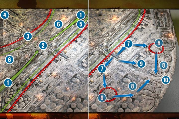 Rozpoczynasz z dwoma oddziałami piechoty i po jednym czołgu BT-7 na grupę - Misja 3 - Bitwa o Stalingrad | ZSRR | Kampania | Sudden Strike 4 - Sudden Strike 4 - poradnik do gry