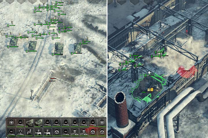 Atakuj okopy dużą grupą, wtedy przeciwnik nie zdoła zadać dużej krzywdy twoim żołnierzom. Po ataku na mały magazyn pośrodku tej części mapy, wróg wyśle ciężki bombowiec. Natychmiast ewakuuj swoich żołnierzy! - Misja 3 - Bitwa o Stalingrad | ZSRR | Kampania | Sudden Strike 4 - Sudden Strike 4 - poradnik do gry