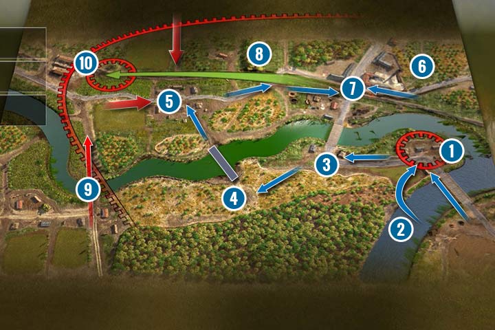 Z drugiej strony, atak frontalny jest wykonalny, ale przy długim bombardowaniu pozycji nieprzyjaciela - Misja 5 - Czwarta bitwa pod Charkowem | ZSRR | Kampania | Sudden Strike 4 - Sudden Strike 4 - poradnik do gry