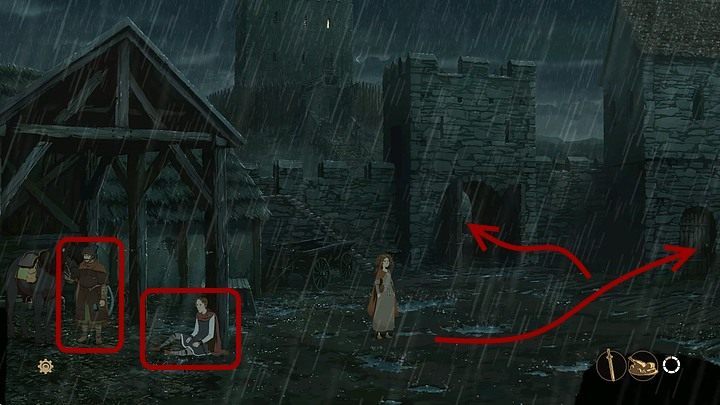 Znalazłszy się na dziedzińcu, zagadnij uwięzionego przy słupie stajni (po lewej) Richarda - Filary Ziemi: Prolog, Earlscastle - solucja, opis przejścia - Filary Ziemi - poradnik do gry