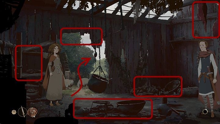 Rozejrzyj się po nim - wprawdzie nie ma tu niczego, co mogłoby trafić do ekwipunku, ale kilkakrotne zbadanie (PPM i LPM) każdego z dostępnych obiektów pozwoli usłyszeć kolejne komentarze Alieny na temat tego, co mogło się tu wydarzyć - Filary Ziemi: Rozdział 9, Przysięga - solucja, opis przejścia - Filary Ziemi - poradnik do gry