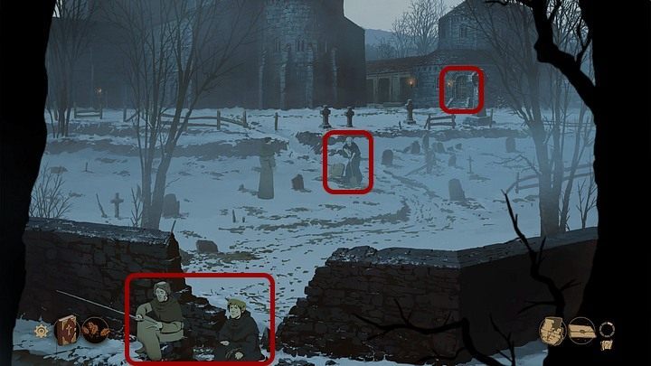 Wreszcie wejdź do domu przeora (po prawej) - Filary Ziemi: Rozdział 1, Philip - solucja, opis przejścia - Filary Ziemi - poradnik do gry