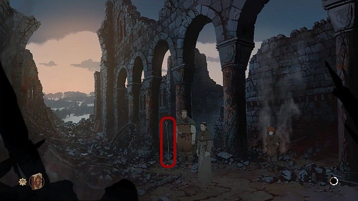 W rozmowie z Tomem wśród ruin katedry wybieraj opcje według uznania - Filary Ziemi: Rozdział 5, Człowiek w płomieniach - solucja, opis przejścia - Filary Ziemi - poradnik do gry