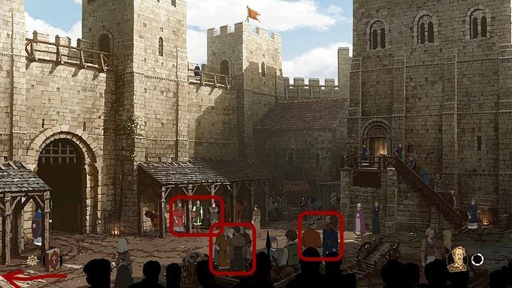 Otrzymawszy od biskupów misję, zanim udasz się do celi Bartholomew, rozejrzyj się po dziedzińcu - Filary Ziemi: Rozdział 6, Hamleighowie - solucja, opis przejścia - Filary Ziemi - poradnik do gry