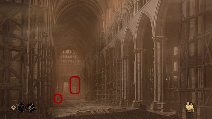 Zauważ pęknięcie w ścianie nad kryptą (na wprost - w głębi ekranu), po czym przejściem na lewo od podwyższenia na ołtarz zejdź do podziemi - Filary Ziemi: Rozdział 17, Burza - solucja, opis przejścia - Filary Ziemi - poradnik do gry