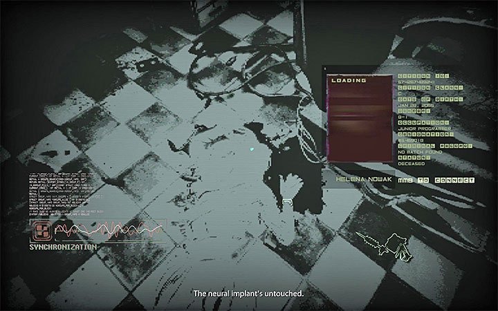 Zeskanuj implant w głowie Heleny, a będziesz mógł włamać się do jej umysłu - Zbadanie miejsca zbrodni w salonie tatuażu i włamanie się do umysłu Heleny Nowak | Opis przejścia - Observer - poradnik do gry