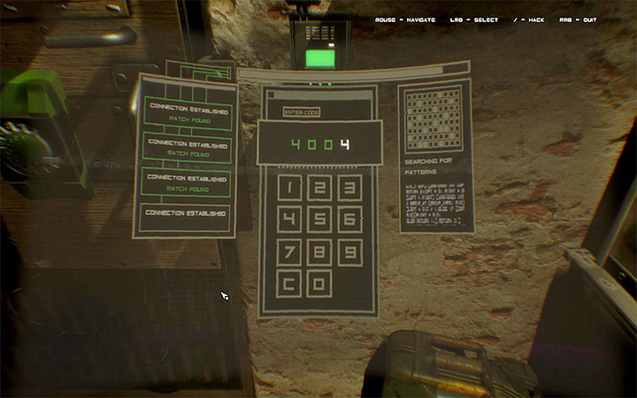 Trzy cyfry z kombinacji poznasz dzięki hakowaniu, czwartą musisz sam ustalić - Wydostanie się z piwnicy | Opis przejścia Observer - Observer - poradnik do gry