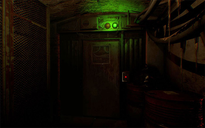 Powrócisz w ten sposób do korytarza, w którym wcześniej skorzystałeś z dziury w murze - Odnalezienie i zbadanie kryjówki mordercy | Opis przejścia Observer - Observer - poradnik do gry