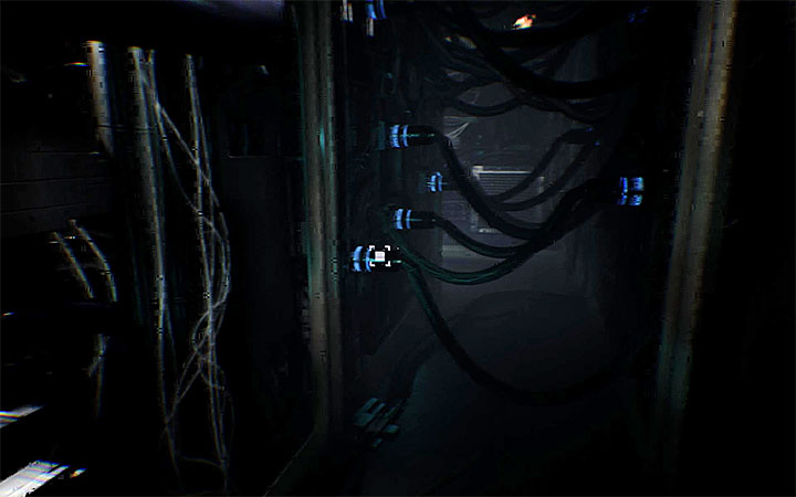 Po kilku chwilach dotrzesz do znacznie dłuższego korytarza, który prowadzi do komnaty z komputerem - Wizyta w starym hotelu | Opis przejścia Observer - Observer - poradnik do gry