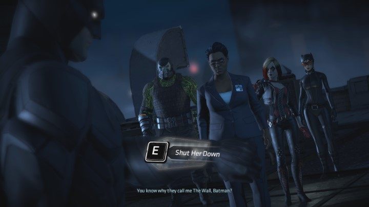 W trakcie rozmowy ujrzysz przycisk Shut Her Down - to spowoduje wysłanie Waller kompromitujących informacji na jej temat - Rozdział 3 - A Shadow Falls | Solucja Batman The Enemy Within - Batman: The Telltale Series - The Enemy Within - poradnik do gry