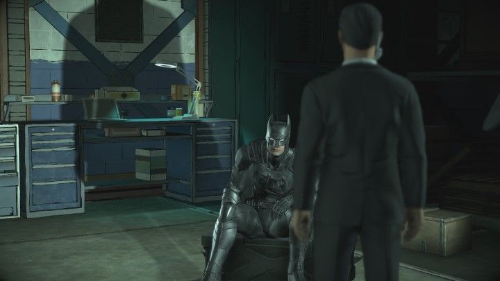 Niezależnie od wyboru rozpocznie się jeszcze dialog z jednym z agentów - Rozdział 1 - A Threat Rises | Epizod 2 - The Pact - Batman: The Telltale Series - The Enemy Within - poradnik do gry