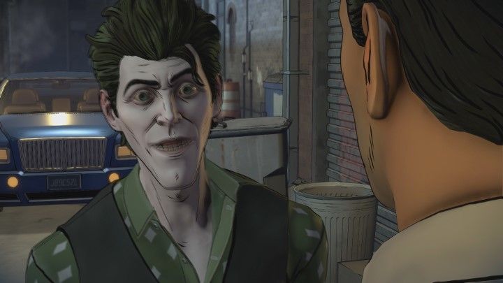 Akcja przeniesie się na zewnątrz, a następnie do samochodu. Nastąpi kontynuacja rozmowy z Johnym. - Rozdział 3 - Unsure Footing | Epizod 2 - The Pact - Batman: The Telltale Series - The Enemy Within - poradnik do gry