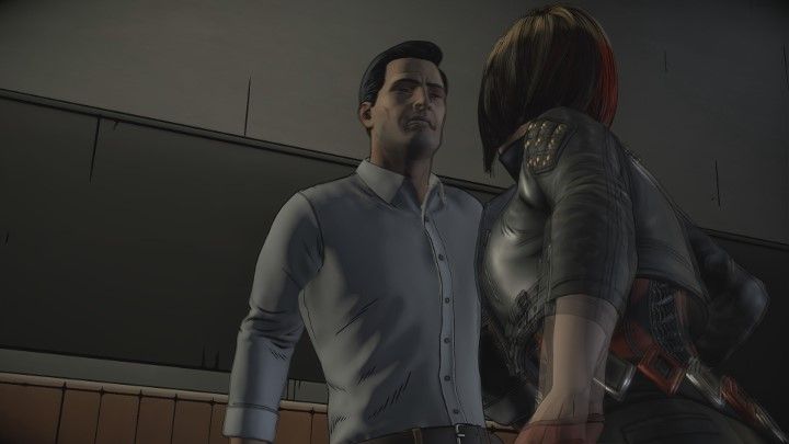 Akcja przeniesie się do windy. Okaże się, że ochroniarz został uderzony przez Harley - możesz spróbować iść mu pomóc, ale Harley i tak cię powstrzyma. Rozpocznie się rozmowa z nią. - Rozdział 4 - A Family Affair | Epizod 2 - The Pact - Batman: The Telltale Series - The Enemy Within - poradnik do gry