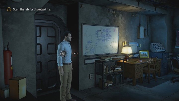 Po wejściu do pomieszczenia musisz zdobyć pełny odcisk palca - zbudujesz go za pomocą fragmentów odcisków - Rozdział 4 - A Family Affair | Epizod 2 - The Pact - Batman: The Telltale Series - The Enemy Within - poradnik do gry