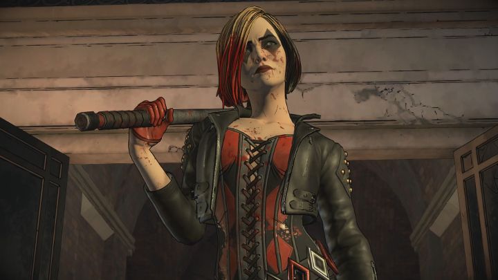 Teraz, w zależności od wyboru w końcówce poprzedniego epizodu, do kryjówki wróci Harley lub Bane. W przypadku, gdy zostawiłeś Harley na miejscu napadu, zapyta Brucea czy za nią tęsknił. - Rozdział 1 - Unexpected Encounter | Epizod 3 - Fractured Mask - Batman: The Telltale Series - The Enemy Within - poradnik do gry