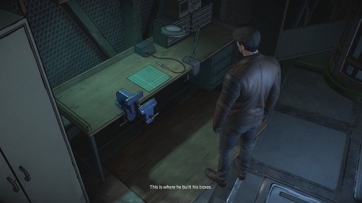 Podejdź do biurka Riddlera i przesuń lężącą przed nim deskę - opcja Move to side - Rozdział 2 - Shot in the Dark | Epizod 3 - Fractured Mask - Batman: The Telltale Series - The Enemy Within - poradnik do gry