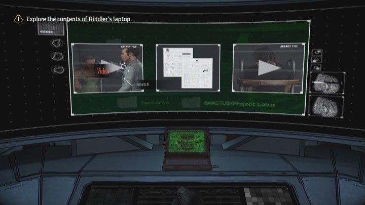 Teraz musisz przejrzeć wszystkie dostępne materiały. Następnie Bruce uda się do swojego biura. - Rozdział 5 - In the Line of Duty | Epizod 3 - Fractured Mask - Batman: The Telltale Series - The Enemy Within - poradnik do gry